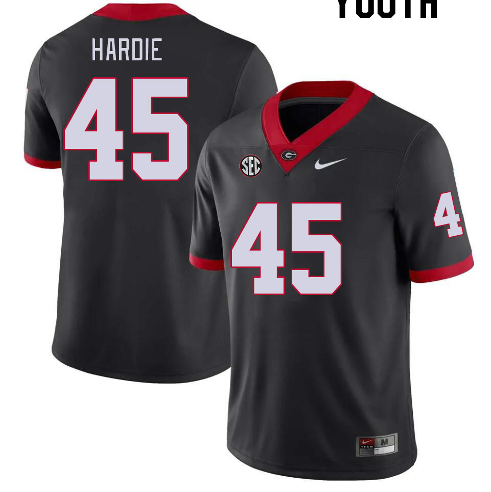 Youth #45 Jacob Hardie Georgia Bulldogs College Football Jerseys Stitched-Black